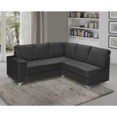 Sofá de Canto 5 Lugares Prata Nabas