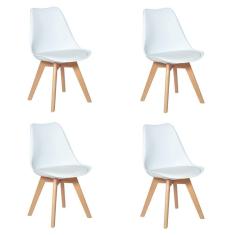 Conjunto 04 Cadeiras Eames Wood Leda Design - Branca