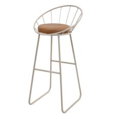 Banqueta Alta Champanhe Sunset Estofada Macio Decor Industrial Champanhe