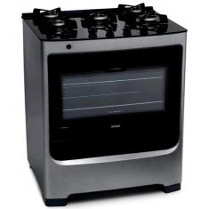 Fogão 5 Bocas Cfs5var Trempe De Ferro Fundido E Mesa De Vidro Consul Inox Bivolt