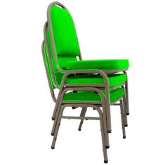 03 Cadeiras Para Hotel E Auditório Linha Hotel Verde