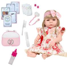 Boneca Reborn Realista Com Vestido Florido Envio Imediato - Cegonha Re