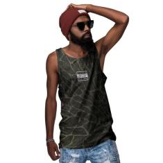 Camiseta Regata Parental Advisory Textura em Verde - Di Nuevo, Verde e