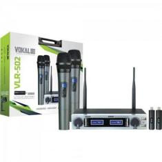 Microfone De Mao Duplo Vlr-502 Cromado Vokal