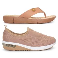 Kit Ultraconforto Modare Feminino Tênis Slip On + Tamanco Sense Flex