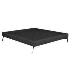 Cama Casal King 199cm Pés Metálicos Elisa S05 Veludo Preto - Mpozenato