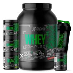 Kit Whey Protein Complex + Bcaa + Gluta + Crea + Colágeno  + Shaker-Unissex