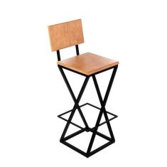 Banqueta Zênite Com Encosto - Preto - Assento Compensado Assento Compensado - 62cm