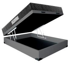 Cama Box Baú Casal Colchão Prime Gold D33 Paropas + Box Sintético 61x138x188 Cinza