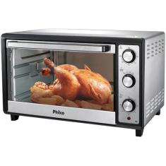 Forno Elétrico Philco 60L Preto Inox 4 Resistências PFE60I, Preto e Ci
