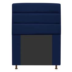 Cabeceira Estofada Turim 90 cm Solteiro Suede Azul Marinho - adj Decor