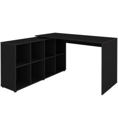 Escrivaninha de Canto com 8 Nichos Preto Casa Chick