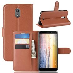 Capa Wiko Sunny 3 Plus, capa carteira flip de couro PU premium com compartimento para cartão, suporte e fecho magnético [capa interior à prova de choque de TPU] Compatível com Wiko Sunny 3 Plus