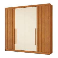 Guarda Roupa de Solteiro Ripado Grecia Cinamomo Off White Conquista