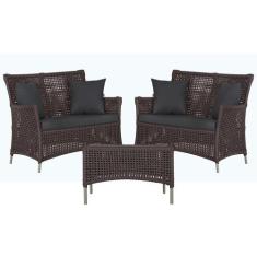 2 Sofás Área e Mesa Igapó Alumínio Pintura Fendi Corda Náutica Estofad