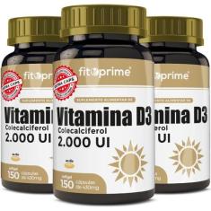 Kit 3 Vitamina D3 2000Ui Colecalciferol Extra 150 Cápsulas - Fitoprime