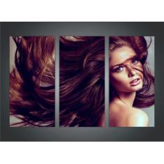 Quadro Decorativo Cabeleireira Salão De Beleza Maquiagem Manicure Com 