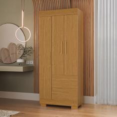 Guarda-roupa Solteiro 75,30cm 3 Portas e 2 Gavetas Chantrieri Espresso Móveis