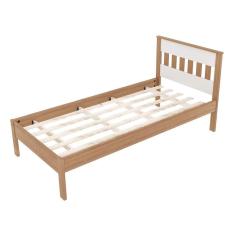 Cama De Solteiro Madeira Cm8006 Amêndoa-branco - Tecno Mobili