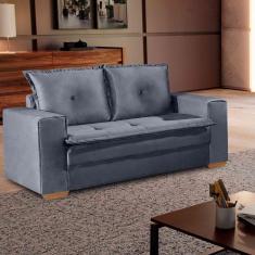 Sofá Fixo De 2 Lugares Unique 1,60m - Tudo De Móveis Cinza