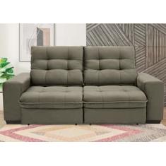 Sofá 3 Lugares Linoforte Benetton Retrátil e Reclinável, Revestido em Tecido Suede - 200cm de Largura