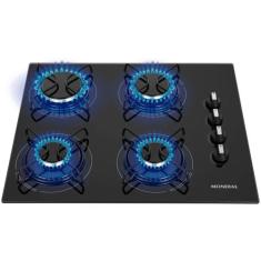 Cooktop 4 Bocas a Gás CTG-01 Mondial, Preto e Prata, Bivolt