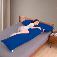 Travesseiro de Corpo Alinhador de Postura + Capa Macia Percal 140 Fios 100% Algodão Casa Dona