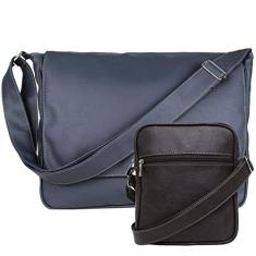 Kit Bolsa Pasta Carteiro Masculina Tiracolo E Shoulder Bag