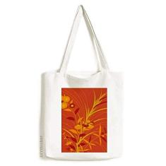 Bolsa sacola de lona dourada com pintura da cultura japonesa bolsa de compras casual