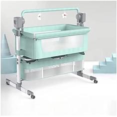 Berço de balanço com cronometragem elétrica, balanços musicais para bebês, berço para bebê com controle remoto, cama de bebê dobrável com altura ajustável 3 em 1 com cesto de armazenamento,