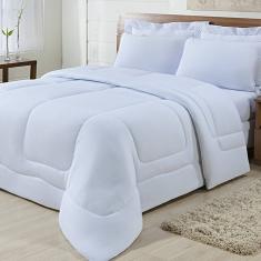 Edredom Dupla Face 100% Algodão Malha Queen Gran Moratta 01 Peça - Branco