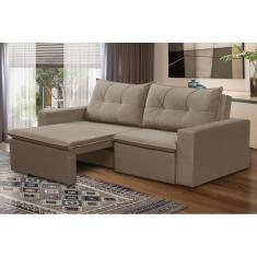 Sofá Retrátil 2 lugares 1,80m Luana Suede Capuccino Madelina Decor