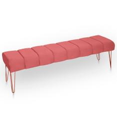 Recamier Estofada Casal Queen Luxo Veludo Cor Rose