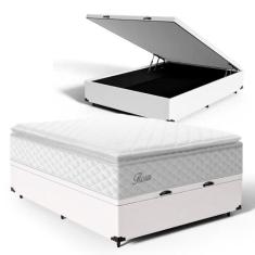 Cama Box Baú com Colchão de Molas Ensacadas Pillow Top Flora Casal 138