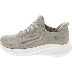 Skechers Tênis feminino sem cadarço Bobs Squad Chaos-Current Muse, Cinzento-acastan, 35