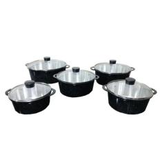 Jogo Panelas Alumínio Batido Fundido Preto Pigmentado Belmar