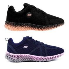 Kit 2 Pares Tênis Feminino Ascension Ghost 3 Preto e Marinho-Feminino
