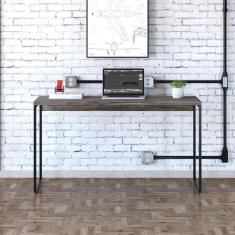 Mesa Dynamica 135x50x75cm Carvalho Dark - Est.preta Carvalho Dark - Est.preta