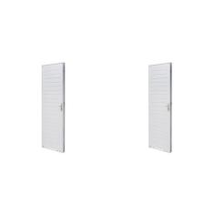 Kit com 2 Portas de Aço Lambri 215x83cm Batente 12cm Qualitysol Ramassol Branco