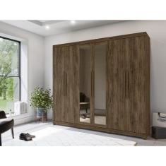 Guarda Roupa 06 Portas e 06 Gavetas Enna Com 06 Portas Vidro Reflecta-