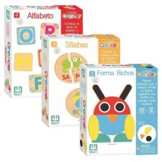 Kit 3 Jogos Educativos Alfabeto Formas E Bichos Sílabas Nig