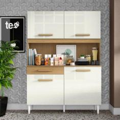 Cozinha Compacta 4 Portas 1 Gaveta Marina Aramóveis, Atacama/Off White