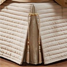 Saia Para Cama Box King Paris Matelada Bege