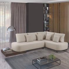 Sofá de Canto 4 Lugares com Almofadas Decorativas Paris 2320 Estofart