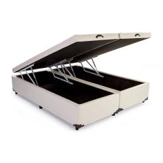 Base Box Baú Casal Bipartido sp Móveis Sintético Bege