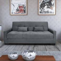 Sofa Cama Lavinia Matrix 3 Lugares Cinza