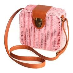 Bolsa Quadrada Feminina Palha Sintética Moda Praia BL-086 - Sunoro, Ro