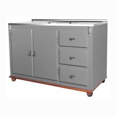 Balcão para Pia de Cozinha Antique 120 cm de Madeira com 2 Portas e 3 