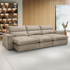 Sofá 5 Lugares Martinho Retrátil Boucle Bege  - Celflex, Bege, Moderno