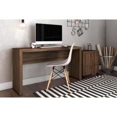 Escritório Completo 1 Mesa De Computador Me4135 + 1 Gaveteiro Me4112 2 Peças Nogal